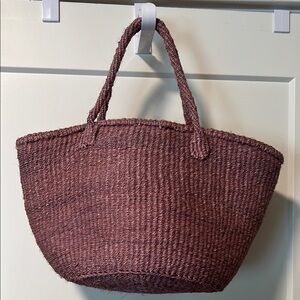 Handmade in Africa: Elegant Woven Tote Bag - Purple